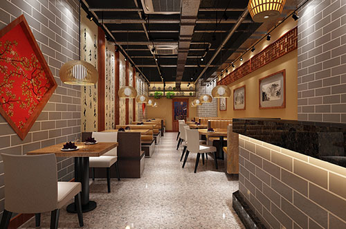 嘉定传统中式餐厅餐馆装修设计效果图