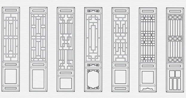 嘉定常用中式仿古花窗图案隔断设计图